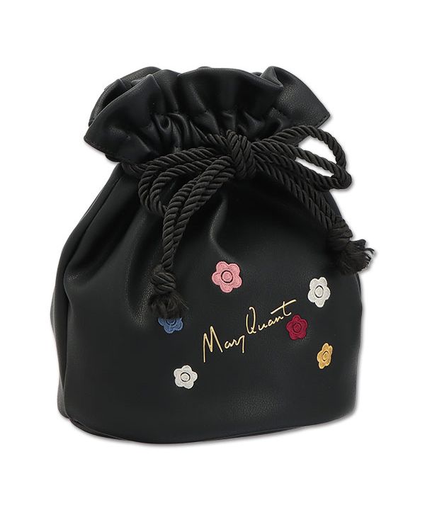 マリークワント MARY QUANT デイジー刺繍フロート 巾着ポーチ