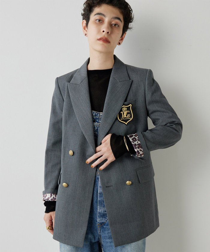 whim gazette 金ボタン　ジャケット 美品 Whim Gazette 金ボタン テーラードジャケット 紺ブレザー