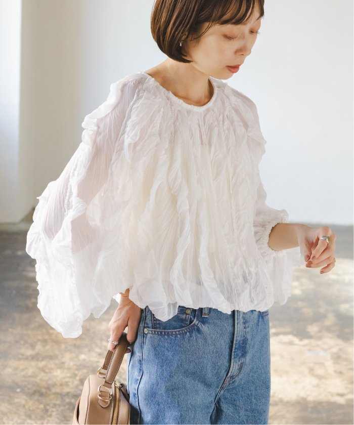 yori(ヨリ)の「【2020AW】ノーカラーフリルシャツ」 - PARTE