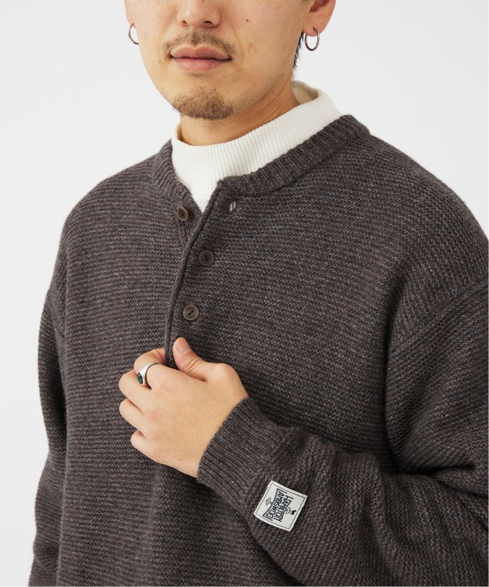 セール】HAMILTON WOOL ガーター ヘンリーネックニット セール】HAMILTON WOOL ガーター ヘンリーネックニット