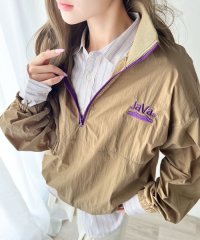 Classical Elf/クラシカルエルフ Classical Elf 《JaVa ジャバコラボ》レトロで小粋な配色。胸刺繍入り配色ナイロンハーフジップ/506837832
