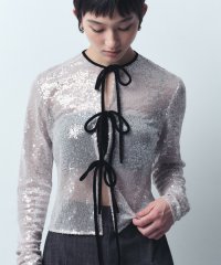  ＣＯＤＥ　Ａ/Sequinned ribbon blouse/506842445