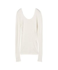 DES PRES/シルクコットンリブ Uネックプルオーバー/506843448