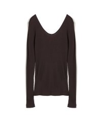 DES PRES/シルクコットンリブ Uネックプルオーバー/506843448