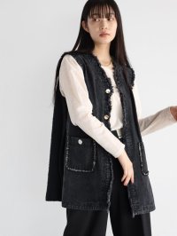 RADIATE/ラディエイト RADIATE ツイードドッキングデニムベスト(Charcoal Gray)/506844496