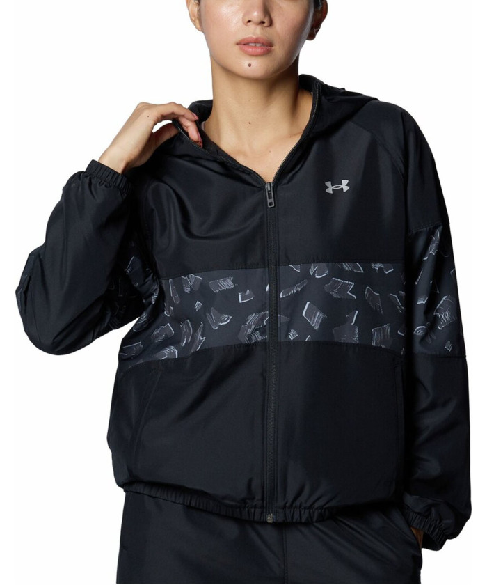 Under Armour フード付きジャケット 黒/グレー UNDER ARMOUR フード付きジャケット 黒