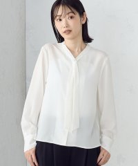 COMME CA ISM /ポリエステルデシン　ボウタイブラウス/506752330