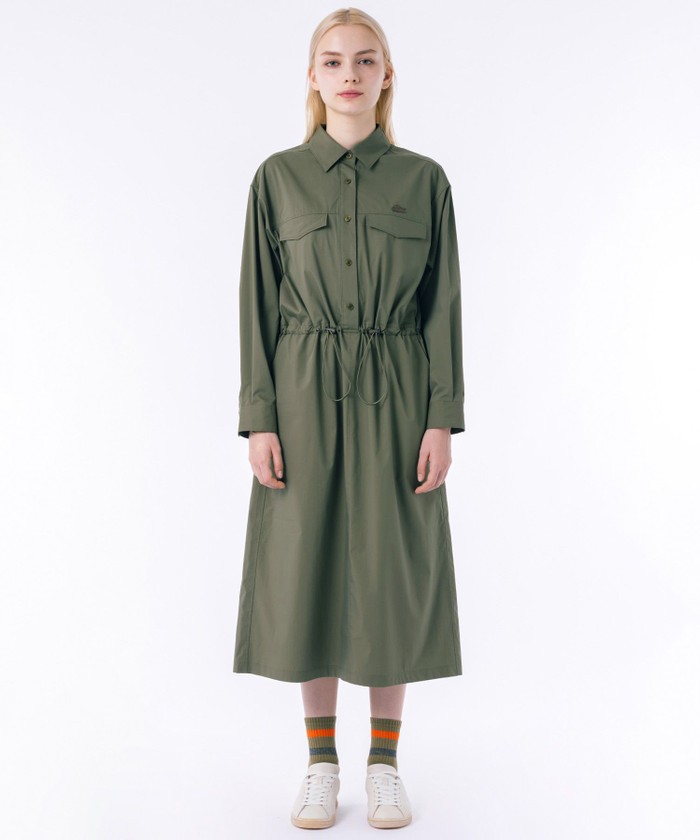 【LACOSTE】フラップポケットシャツドレス ラコステ LACOSTE フラップポケットシャツドレス（ブラック