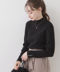 Couture Brooch/【柔らかなタッチ・吸湿発熱・帯電防止機能付き】サスティナブルフェイクパールリブニット/506846984