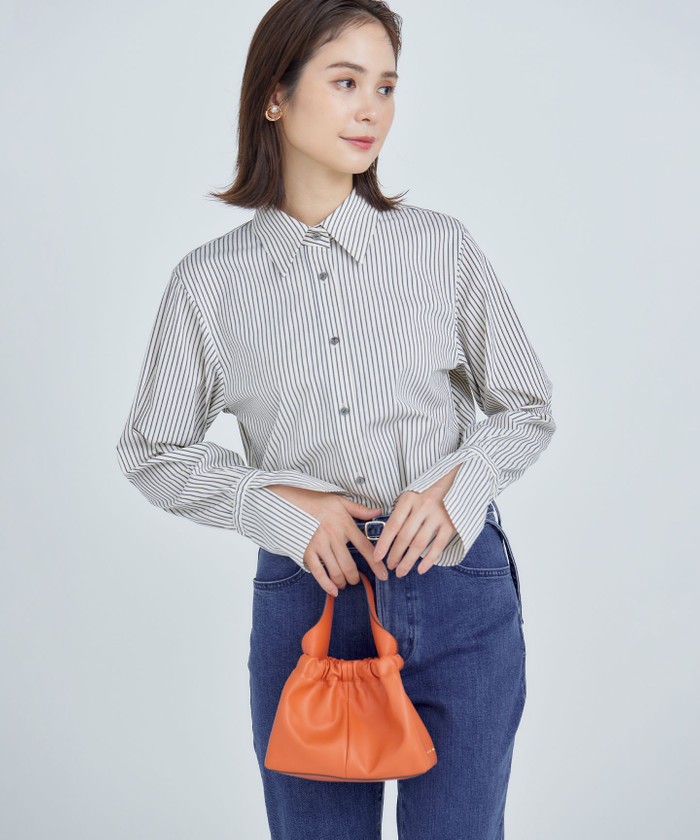コンパクトシャーティング フレア袖シャツ セール 30%OFF】コンパクトシャーティング フレア袖シャツ
