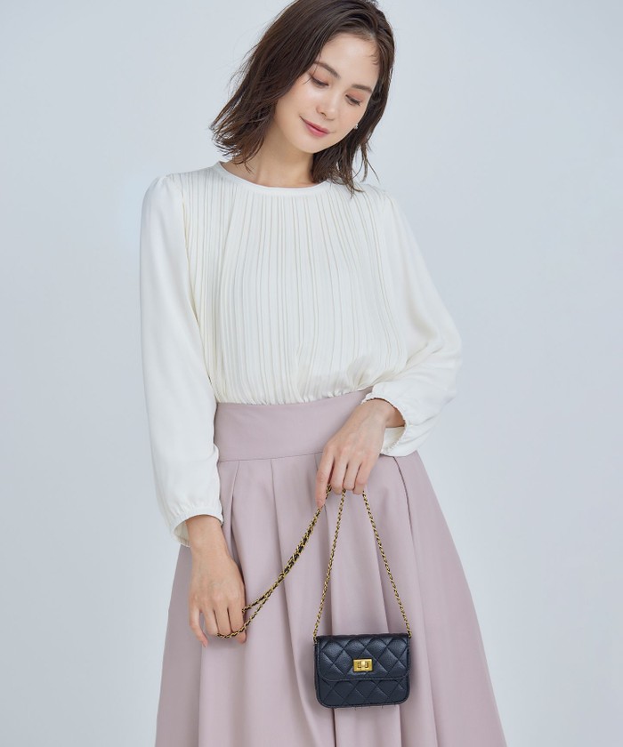 セール】【WEB限定】ジョーゼットシフォンプリーツ ブラウス
