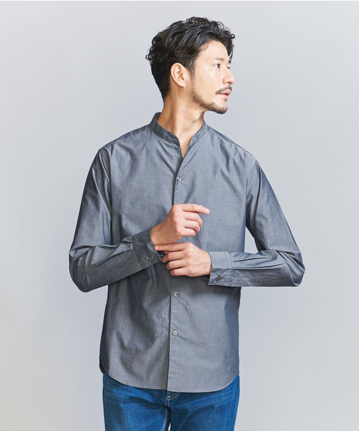 WEB限定 WARDROBE SMART】コットン バンドカラー スキッパー