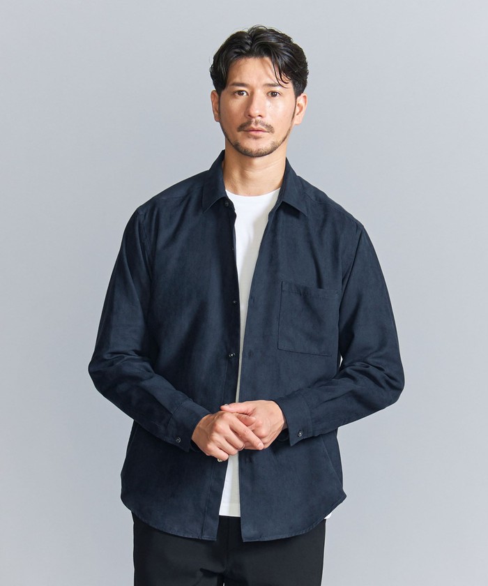 WEB限定 WARDROBE SMART】スエードライク シャツ(506723104 WEB限定 WARDROBE SMART】スエードライク シャツ(506723104