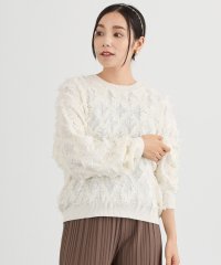 NICOLE white/フリンジジャガードプルオーバー/506784366