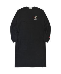  PEANUTS/ピーナッツ PEANUTS スヌーピー Tシャツ BIG ロング丈 オーバーサイズ 長袖 刺繍 ワッフル トップス ウッドストック PEANUTS SNOOPY/506840350
