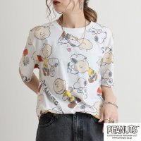  PEANUTS/ピーナッツ PEANUTS スヌーピー Tシャツ 半袖 トップス チャーリーブラウン プリント SNOOPY PEANUTS/506842871