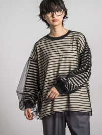 MAYSON GREY/メイソングレイ MAYSON GREY チュール×ボーダーレイヤードプルオーバー≪洗濯機で洗える≫/506844454