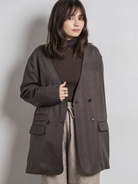 MAYSON GREY/メイソングレイ MAYSON GREY ノーカラーダブルブレストオーバージャケット/506850667
