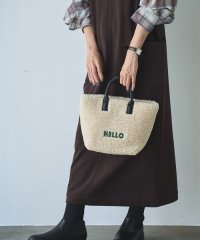coen/配色刺繍ボアミニトートバッグ/506853318