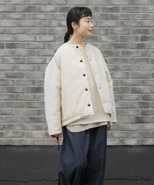 中綿ノーカラージャケット(506853896) | かぐれ(KAGURE) - d fashion 中綿ノーカラージャケット(506853896) | かぐれ(KAGURE) - d fashion