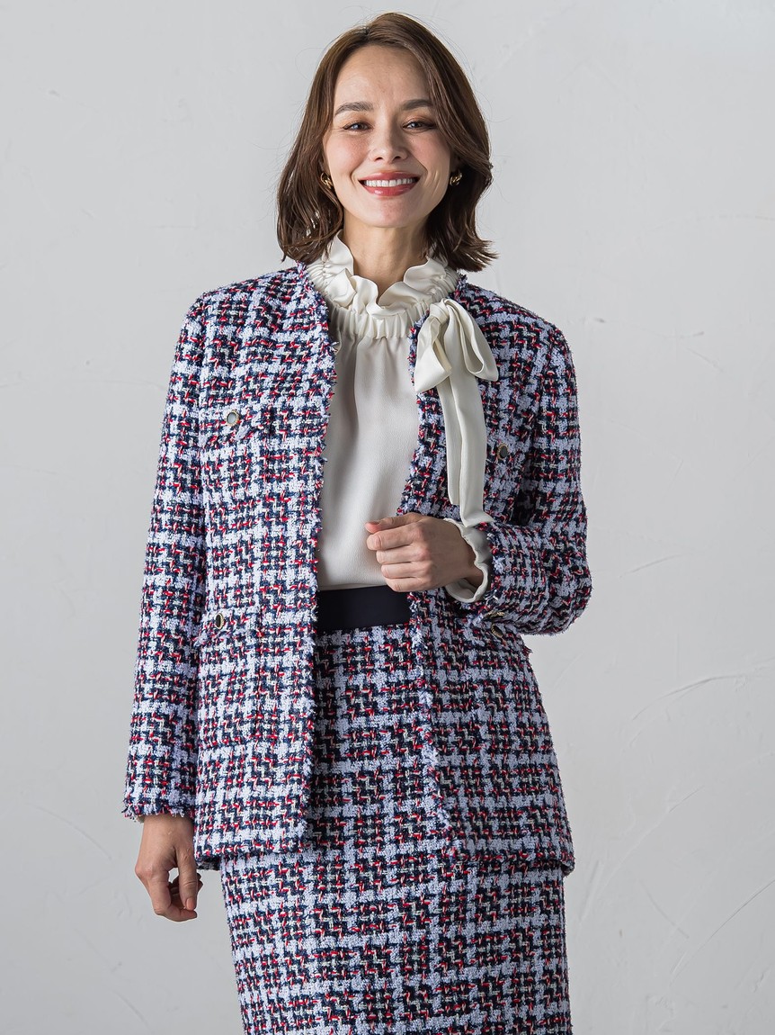 Viaggio Blu チェック柄 ジャケットダウンコートニットダウン新品