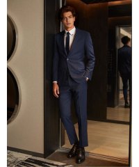 TAKA-Q/タカキュー TAKA－Q ストレッチウォッシャブル スリムフィット 2ボタン2ピーススーツ ピンヘッド青 メンズ セットアップ ジャケット ビジネス カジュアル/506854446