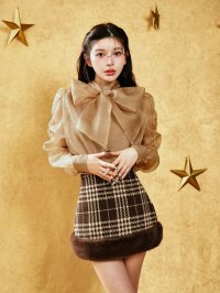 Darich/ダーリッチ Darich スタッズシアーボウタイブラウス/506855830