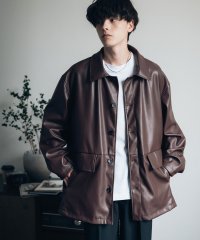 Rocky Monroe/ロッキーモンロー Rocky Monroe カーコート ミドル丈 アウター メンズ レディース レザージャケット ライダース 革ジャン 合成皮革 PU ヴィーガ/506855836