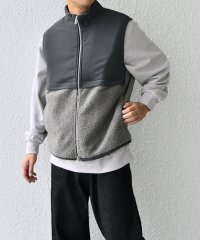 SHIPS any MEN/SHIPS any: 〈洗濯機可能〉 コンビ ボア フリース スタンド ジップ ベスト◇/506856214
