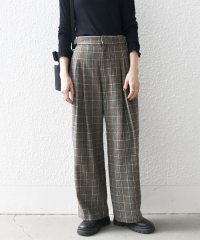 SHIPS any WOMEN/SHIPS any:〈手洗い可能〉ウールライク チェック セミワイド グルカ パンツ/506856254