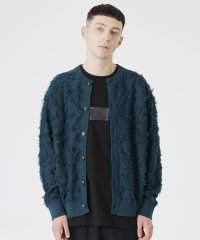 LOVELESS　MENS/フリンジジャカードクルーカーディガン/506836618