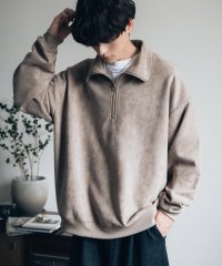 Rocky Monroe/ロッキーモンロー Rocky Monroe ハーフジップ トレーナー フェイクスエード メンズ レディース 長袖 プルオーバー オーバーサイズ ゆったり 起毛感/506858084