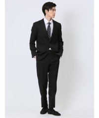 TAKA-Q/タカキュー TAKA－Q ストレッチウォッシャブル スリムフィット 2ボタン2ピーススーツ ストライプ黒 メンズ セットアップ ジャケット ビジネス カジュアル/506858414