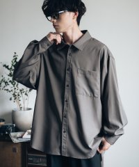 Rocky Monroe/ロッキーモンロー Rocky Monroe 長袖シャツ メンズ レディース レギュラーカラー 無地 ストレッチ オーバーサイズ ビッグシルエット ルーズ ゆった/504878433