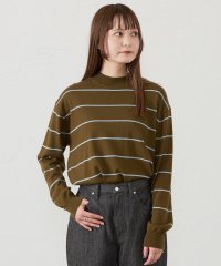 MACKINTOSH PHILOSOPHY/GREY LABEL ウールコットンモックネックボーダー/506547818