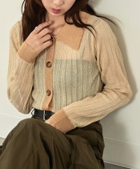 MAISON BREEZE reveur/MAISON BREEZE reveur 襟付き 配色 シアー 長袖 トップス ビッグカラー ニット シアーニット 透け感 ラメニット/506633981