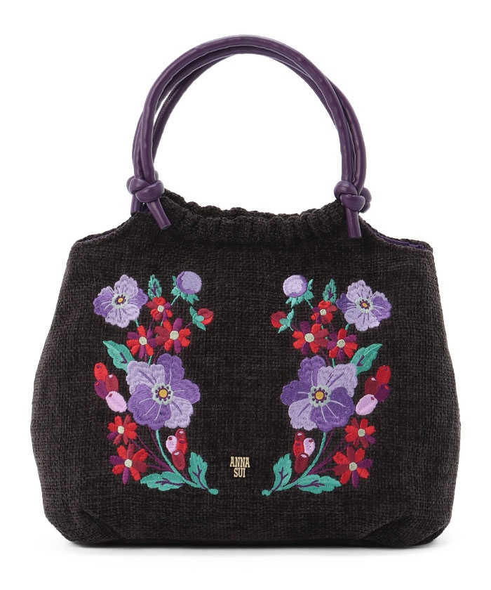 ANNA SUI アナスイ　花柄　リボン　トートバッグ　鞄　ハンドバッグ ANNA SUI アナスイ トートバッグ レザー ピンク バタフライ 花柄