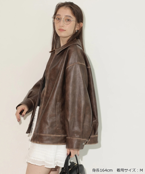 Rirandture リランドチュール ダメージフェイクレザージャケット