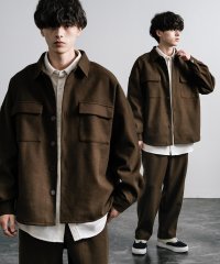 Rocky Monroe/ロッキーモンロー Rocky Monroe セットアップ フェイクウール メンズ CPOジャケット カバーオール ワイドパンツ イージー テーパード オーバーサ/506859670