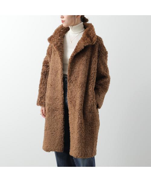 HERNO(ヘルノ)｜フェイクファーコート/アイボリー の通販｜ELLESHOP・(エル・ショップ)