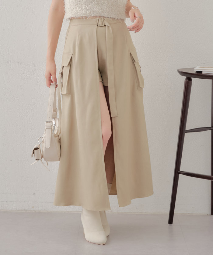 25ココビーチ【夏にぴったり！】◆CHANEL◆ロングスカート シャネル ココボタン 96P ウール スカート 38 レディース