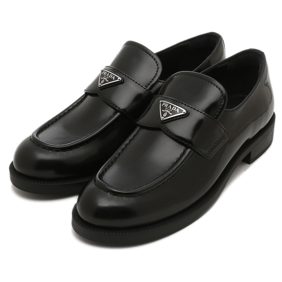プラダ　PRADA ブラッシュドレザーローファー　35.5 パリ直送!【PRADA】チョコレート ブラッシュドレザー ローファー