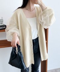 reca/レカ reca 前後2WAY袖チュールニットカーディガン(hi285808)/506860090
