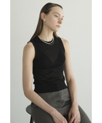 CLANE/SLEEVELESS SHEER KNIT TOPS/506227401