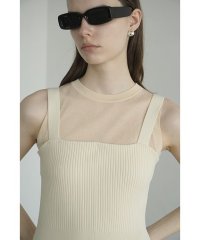 CLANE/SLEEVELESS SHEER KNIT TOPS/506227401