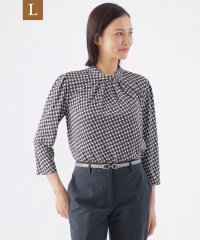 TRANS WORK(L)/【L】【吸水速乾】【接触冷感】【UV対策】【ウォッシャブル】3Dジオメトリックプリントプルオーバーブラウス/506848534