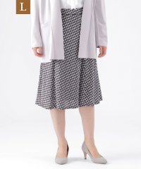 TRANS WORK(L)/【L】【吸水速乾】【接触冷感】【UV対策】【ウォッシャブル】3Dジオメトリックプリントフレアスカート/506848548