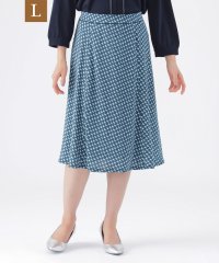 TRANS WORK(L)/【L】【吸水速乾】【接触冷感】【UV対策】【ウォッシャブル】3Dジオメトリックプリントフレアスカート/506848548