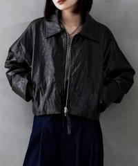 etoll./エトル etoll. etoll. エトル フェイクレザーショートジャケット アウター ジャケット ブルゾン ショート丈 レザー 合皮 ステンカラー 長袖 フェ/506859091