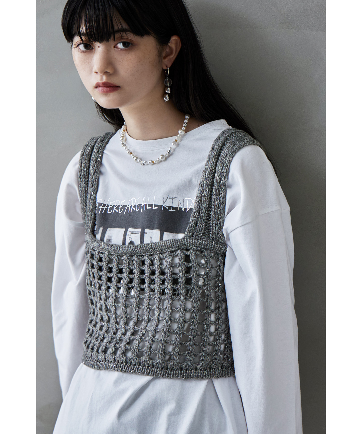 新品未使用✨エブール　スパングルチェック デザインヘムビスチェ　トップス　38 24fw 完売 ebure エブール スパングルチェック デザインヘム